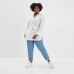 Blouse droite ceinturée lin majoritaire blanc femme grande taille