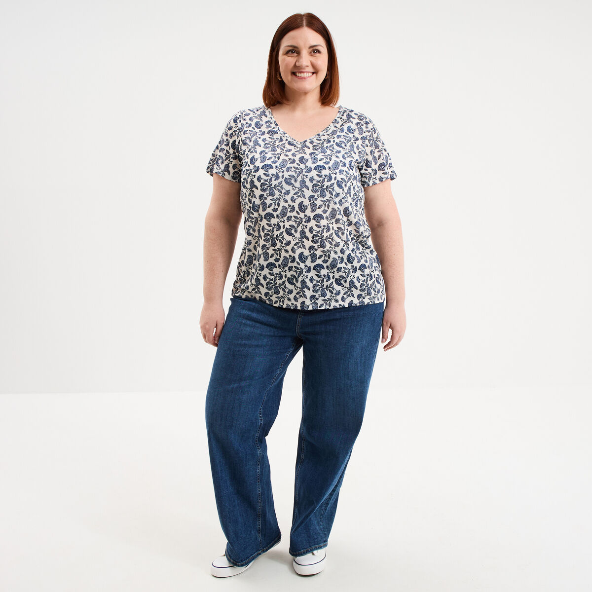 T-shirt manches courtes ecru femme grande taille