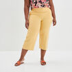Pantacourt regular en lin majoritaire jaune clair femme grande taille