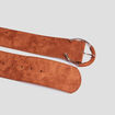 Ceinture boucle large marron cognac femme