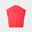 Blouse effet satin manches courtes rouge femme grande taille