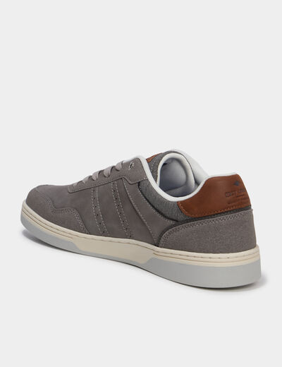 Tennis basses &agrave; lacets Lee Cooper gris homme