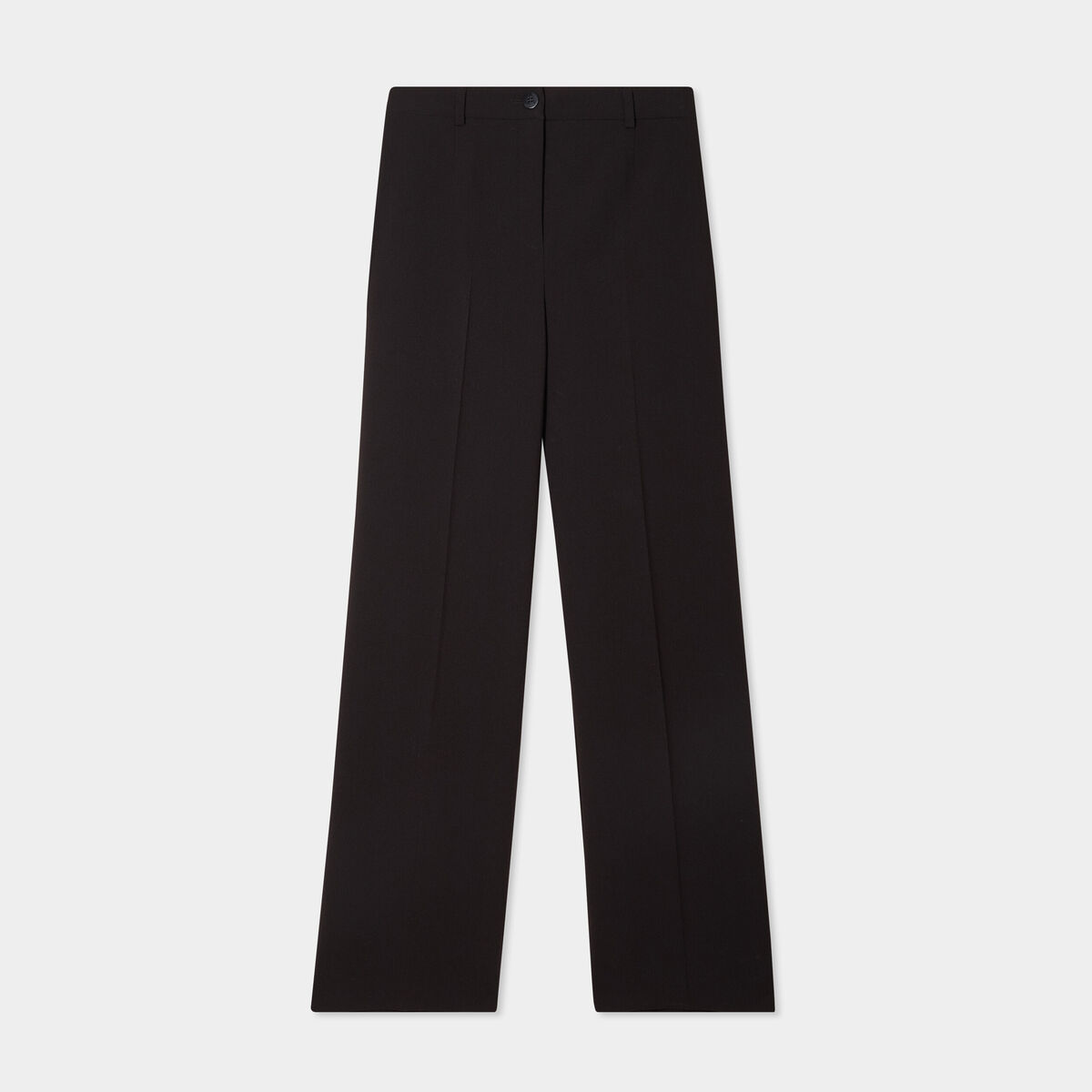 Pantalon taille haute droit avec pinces noir femme