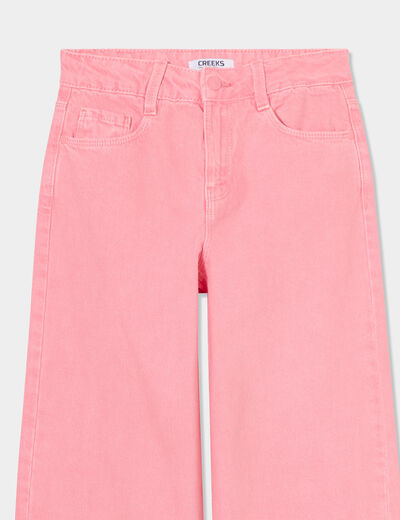 Pantalon large 5 poches coton Creeks rose fille