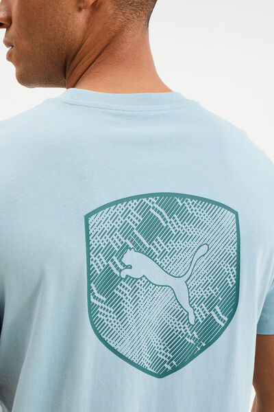 T-shirt manches courtes coton Puma vert &eacute;meraude homme