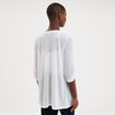 Gilet fin mi long manches 3/4 blanc femme