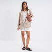 Short droit effet crochet blanc femme