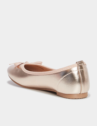 Ballerines effet métallisé jaune or fille