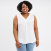 Débardeur fluide effet gauffré blanc femme grande taille