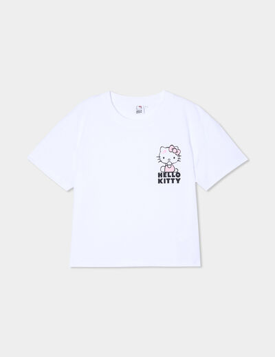 T-shirt manches courtes Hello Kitty blanc femme