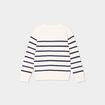 Pull col rond manches longues coton ecru garçon