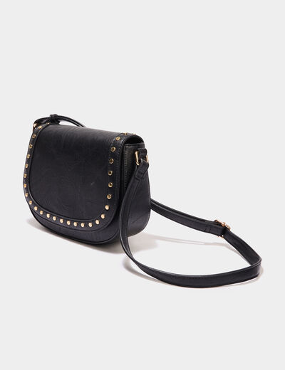 Sac besace avec clous noir femme