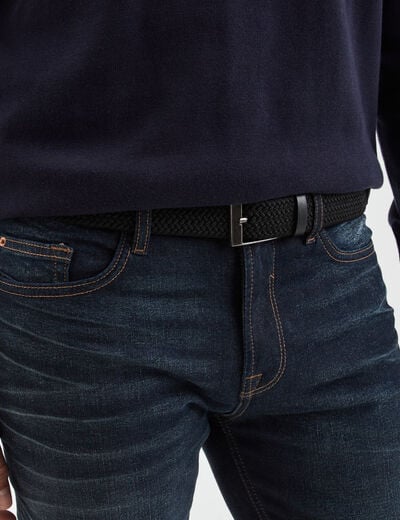 Ceinture tressée noir homme