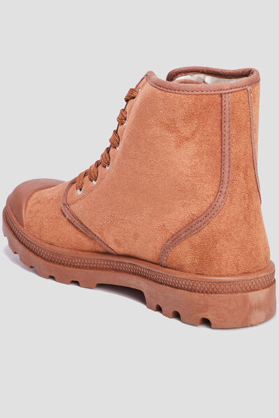 Baskets montantes fourrées Trappeur marron femme