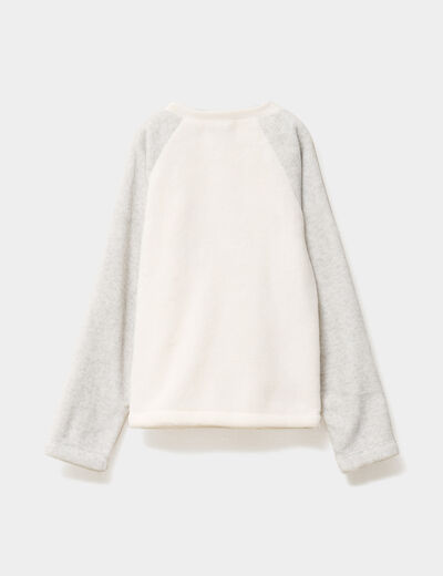 Ensemble pyjama t-shirt et pantalon blanc fille