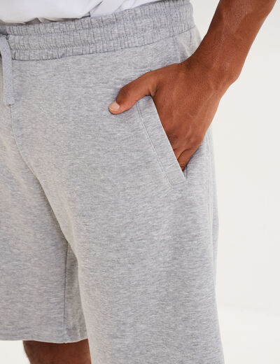 Short jogging molleton droit gris clair homme