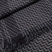 Foulard rectangulaire avec bords franges noir homme