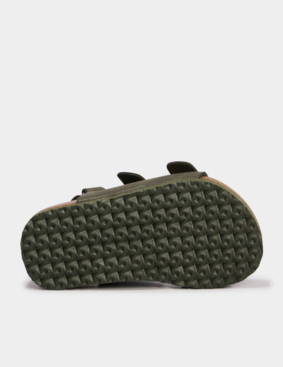 Sandales &agrave; scratchs vert kaki b&eacute;b&eacute; gar&ccedil;on