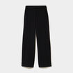Pantalon effet cr&ecirc;pe large noir femme