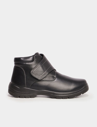 Bottines pied large noir homme