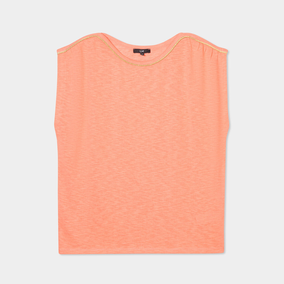 T-shirt sans manches rose corail femme