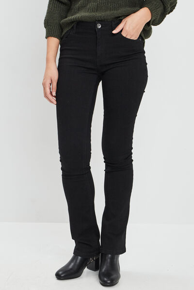 Jeans bootcut taille normale noir femme