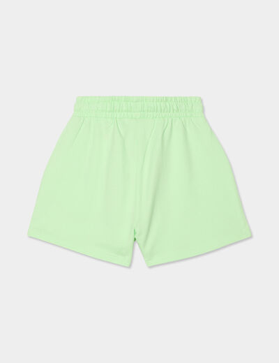 Short de jogging taille élastiquée vert clair fille