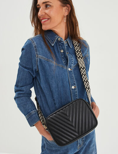 Sac bandoulière matelassé noir femme