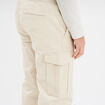 Pantalon cargo taille &eacute;lastiqu&eacute;e beige homme