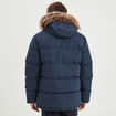 Parka capuche fausse fourrure amovible bleu marine homme