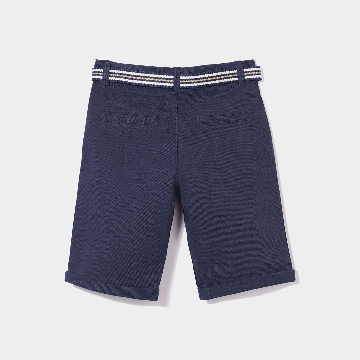 Short droit ceinturé bleu marine garçon
