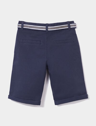 Short droit ceinturé bleu marine garçon
