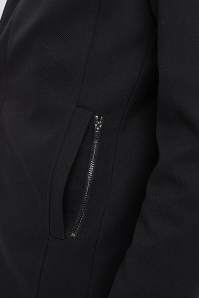 Manteau droit long noir homme