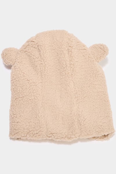 Cagoule effet polaire sable b&eacute;b&eacute;