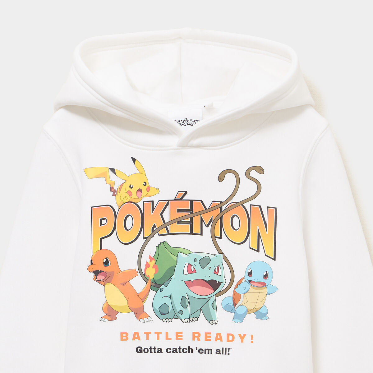 Sweat &agrave; capuche hoodie Pok&eacute;mon blanc gar&ccedil;on