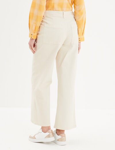 Jeans 7/8ème jambe large ecru femme