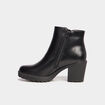 Bottines &agrave; talons et d&eacute;tails zipp&eacute;s noir femme