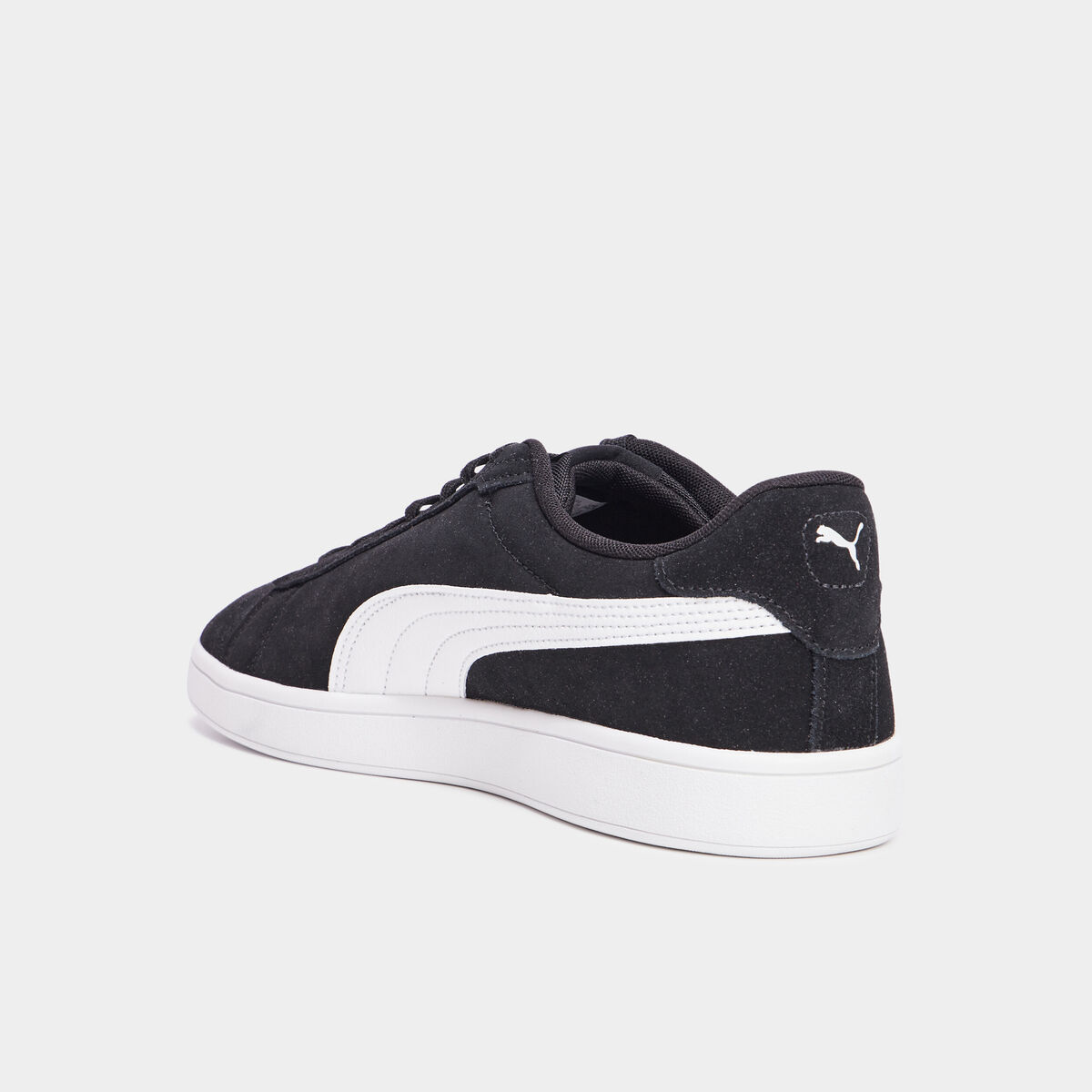 Tennis basses à lacets cuir Puma Smash noir homme