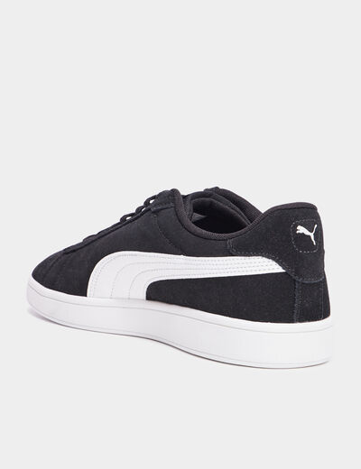 Tennis basses à lacets cuir Puma Smash noir homme