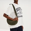 Sac banane effet velours c&ocirc;tel&eacute; vert kaki femme