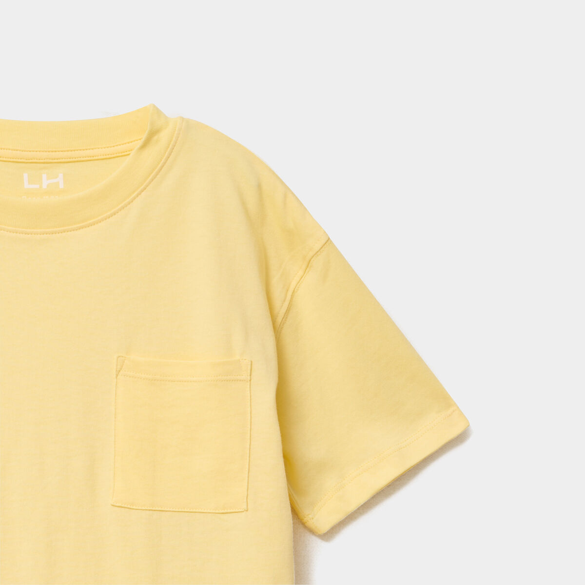 T-shirt oversize 1 poche manches courtes jaune gar&ccedil;on