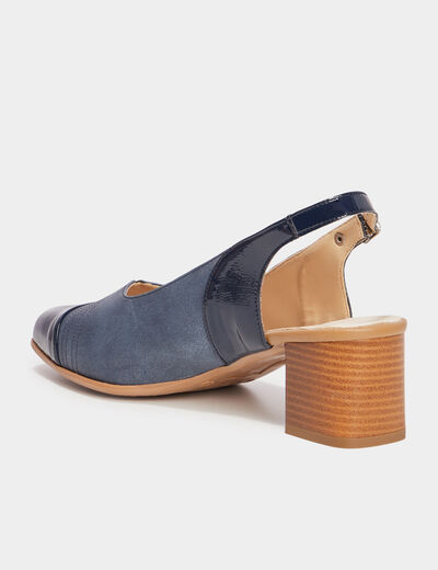 Escarpins pied large Confortissimo bleu marine femme