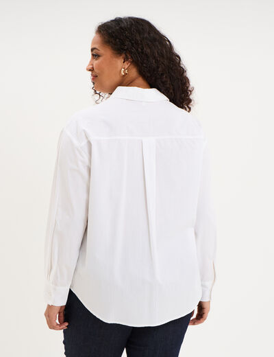 Chemise oversize manches longues coton blanc femme grande taille