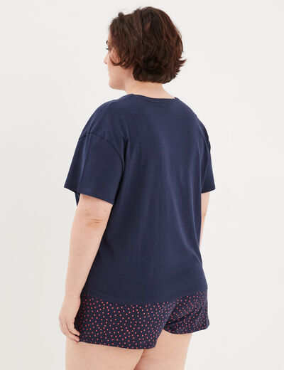 Ensemble pyjama short 2 pièces Modavista bleu marine femme grande taille