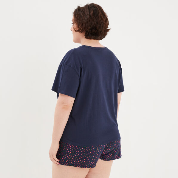 ensemble pyjama short 2 pieces modavista bleu marine femmegt Ensemble pyjama short 2 pièces Modavista bleu marine femme grande taille