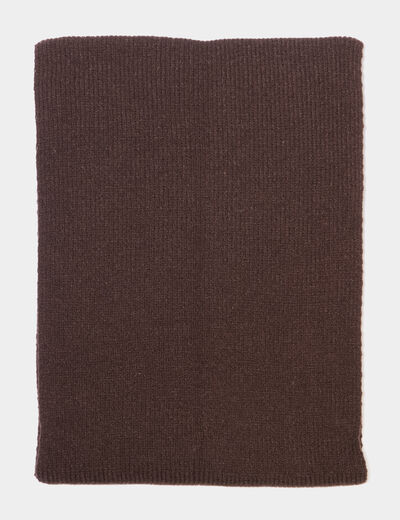 &Eacute;charpe tricot&eacute;e marron fonc&eacute; homme