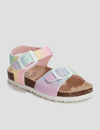Sandales à paillettes multicolore fille