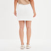 Jupe droite tweed blanc femme