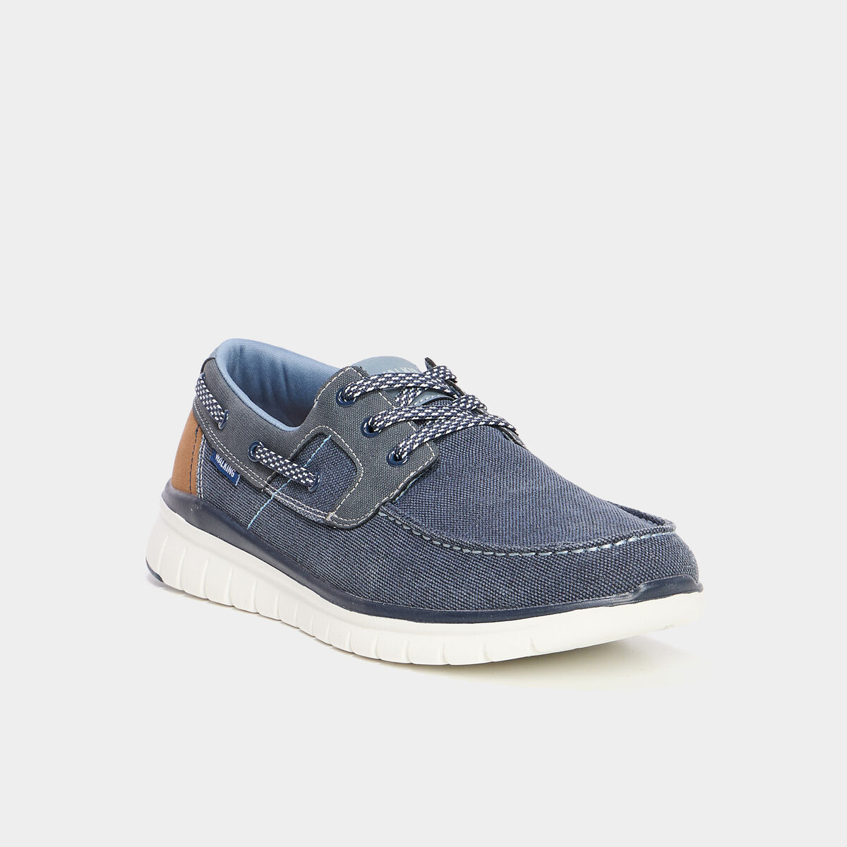 Chaussures bateau en jean bleu homme