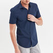 Chemise manches courtes coton bleu marine homme